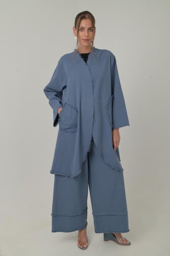 طقم كارديجان وبنطلون ازرق