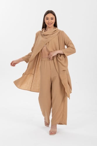 طقم كاجوال بنطلون مع بلوزة طويلة