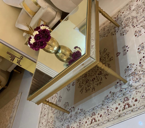 طاولة قهوة مرايا ذهبي