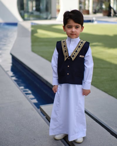 سديري اطفال كحلي بتطريز ذهبي