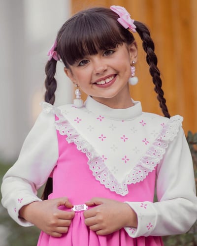 مريول وردي شتوي _ مريول زينة