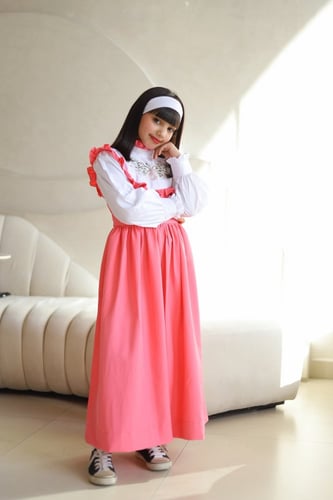 مريول الماسة وردي _ مريول وردي فخم