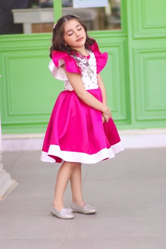 فستان الأميرة الجميلة _فستان فوشي بتطريز _فستان اط...