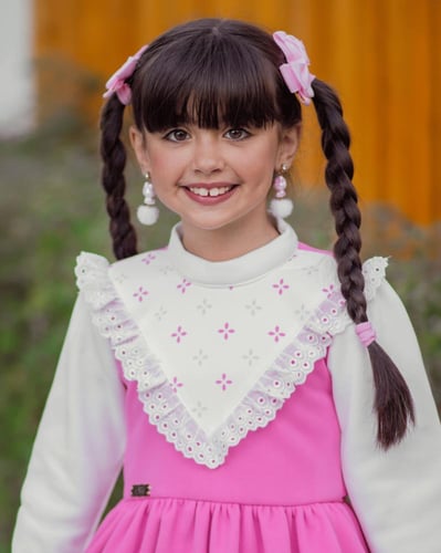 مريول وردي شتوي _ مريول زينة