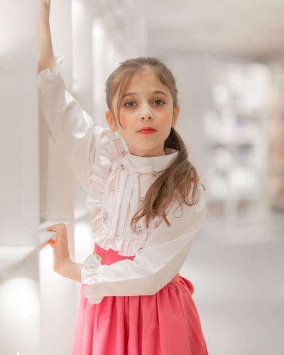 مريول وردي جوري _ مريول مدرسي للابتدائي