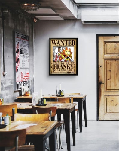 لوحة جدارية مطلوب فرانكي - ون بيس