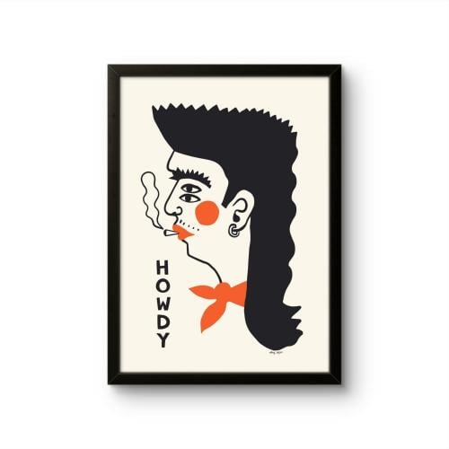 "HOWDY" Japanese Wall Art