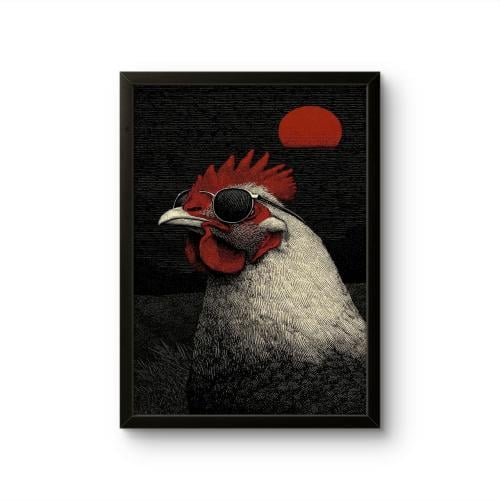 Cool Rooster with Sunglasses Wall Art - Funky Modern Decor