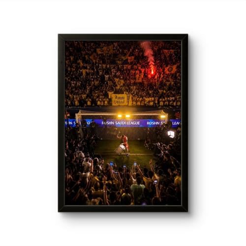 "The Leader's Rhythm" Wall Art - Cristiano Ronaldo with Al-Nassr Drum