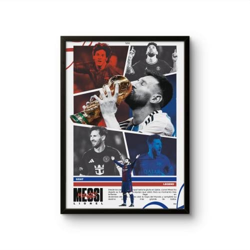 "The Legend’s Chapters" - Messi Career Timeline Wall Art العربية English ر.س الخيارات والكمية لوحات جدارية جميع المنتجات عظماء وقا...