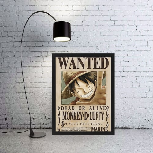 لوحة جدارية فنية One pece ون بيس برواز ابيض ، اسود...