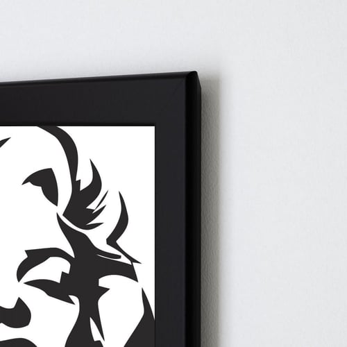 لوحة جدارية فنية برواز ابيض ، اسود