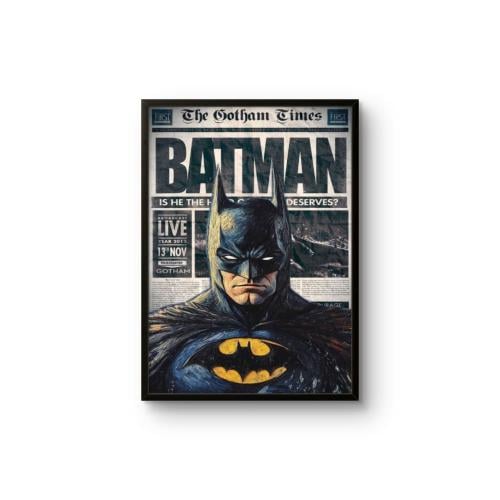 Batman Movie Poster - The Gotham Times Newspaper Design