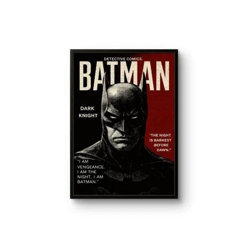 Batman Detective Comics Poster - Dark Knight Red & Black Design