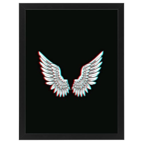 لوحة جدارية فنية Angel Wings أجنحة برواز ابيض ، اس...