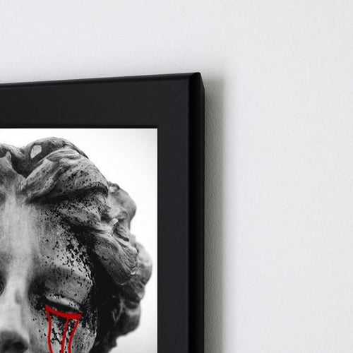 لوحة جدارية فنية Statue Black&White تمثال اسود و ا...