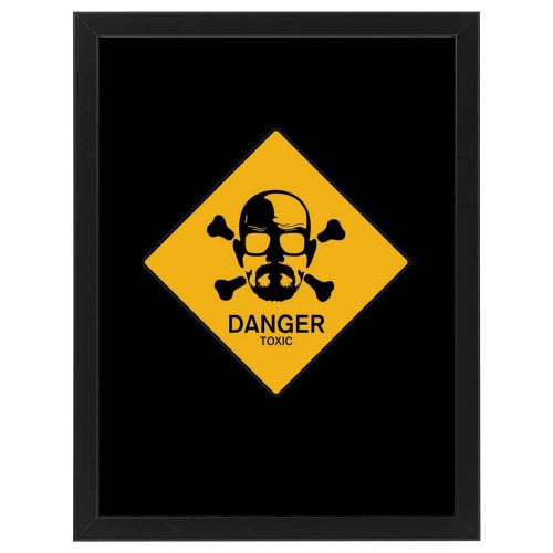 لوحة جدارية فنية Breaking Bad DANGER برواز ابيض ،...