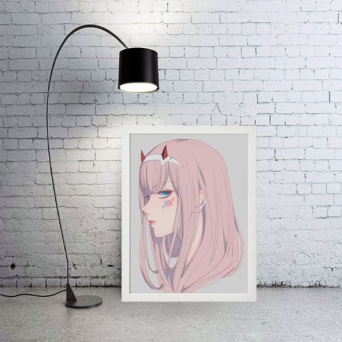 لوحة جدارية فنية Zero Two زيرو تو برواز ابيض ، اسو...