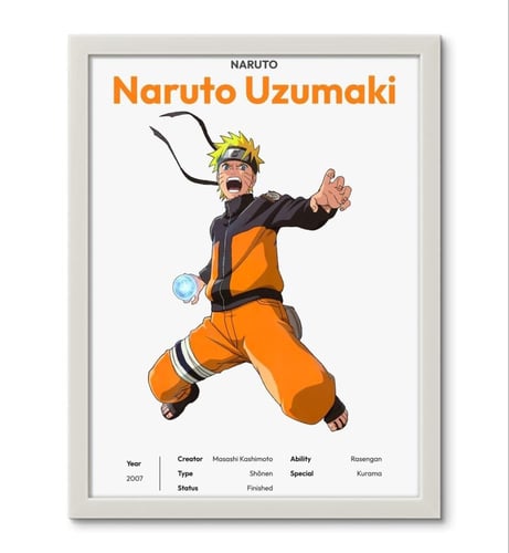 لوحة جدارية لشخصية ناروتو أوزوماكي