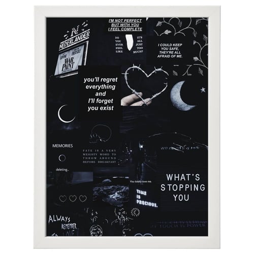 لوحه فنية برواز ابيض ، اسود