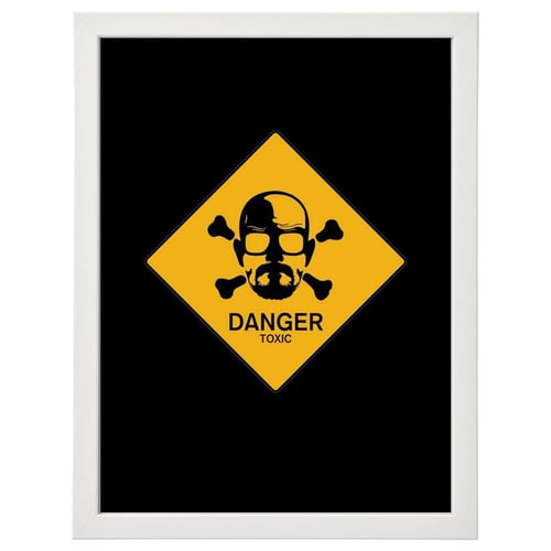 لوحة جدارية فنية Breaking Bad DANGER برواز ابيض ،...