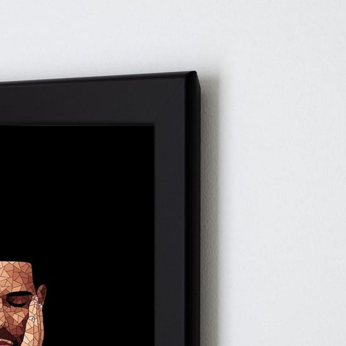 لوحة جدارية فنية Drake دريك برواز ابيض ، اسود