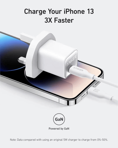 شاحن انكر 30 واط شحن سريع بمنفذ USB-C - ابيض
