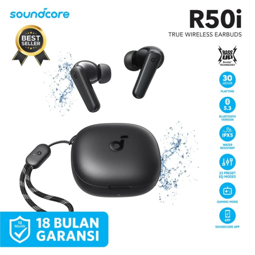 سماعة انكر ساوندكور R50i لاسلكية - اسود