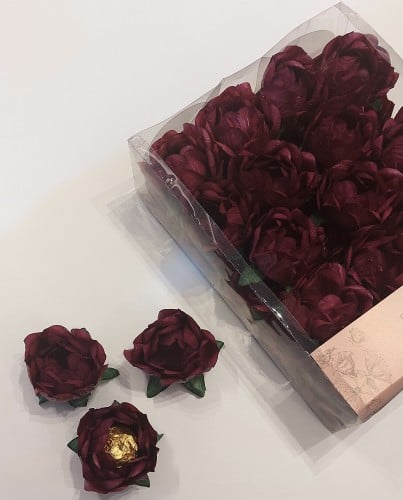 فلورا ورد ورقي للتوزيعات,40 وردة في البكت لون عودي