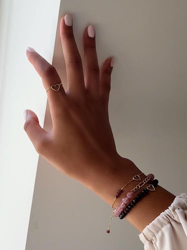 Small Heart Garnet Bracelet