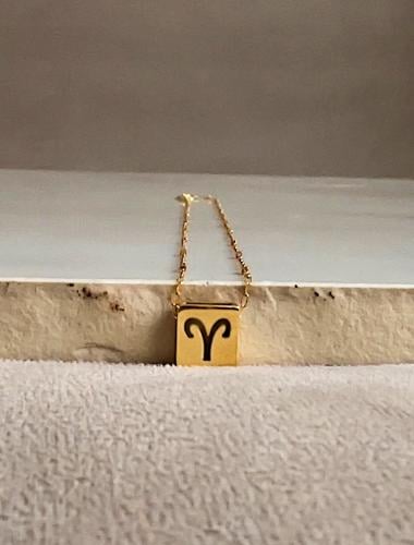 Cubed Aries Necklace سلسلة برج الحمل في مكعّب الذه...