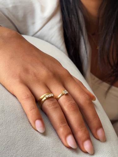 Princess Ring With Three Diamonds