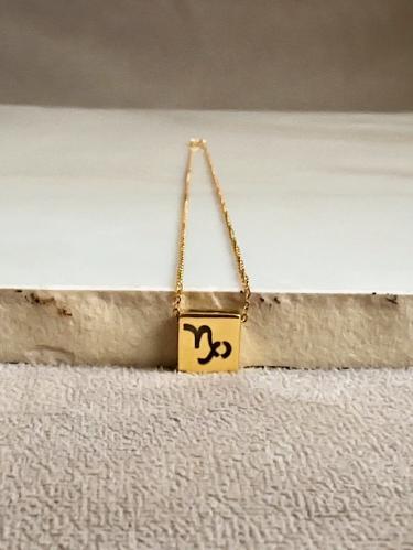 Cubed Capricorn Necklace سلسلة برج الجدي في مكعّب...