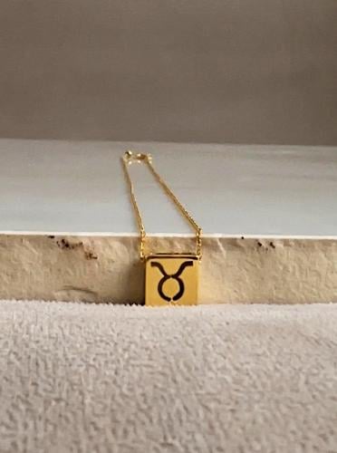 Cubed taurus Necklace سلسلة برج الثور في مكعّب الذ...