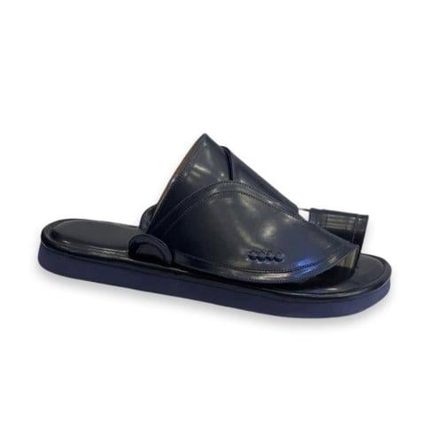 حذاء زبيري شرقي جلد فاخر كحلي