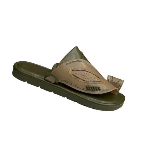 حذاء شرقي نقش يدوي ارضيه زيتي ع لحمي نقش بالخيط