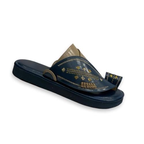 حذاء شرقي نقش يدوي ازرق