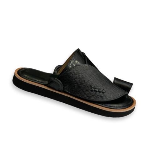 حذاء زبيري جلد كلاسك ليزرد اسود