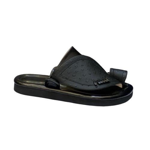 حذاء زبيري شرقي أسود بنقشة النعام وزخرفة شرقية 41-...