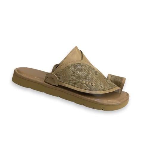 حذاء زبيري شرقي جلد بيج ماعز كركي