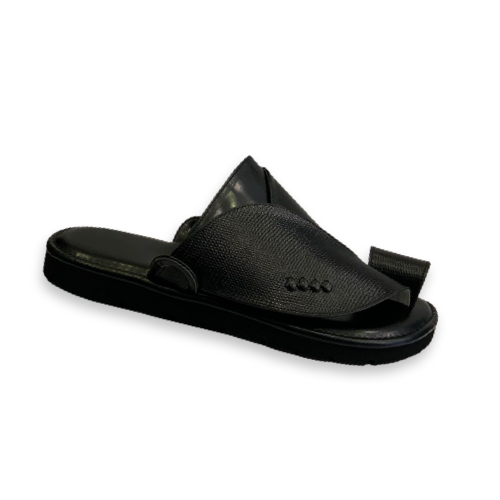 حذاء زبيري شرقي جلد ليزر اسود