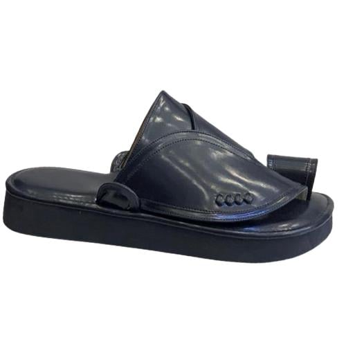 حذاء زبيري شرقي جلد ازرق ماعز دبل