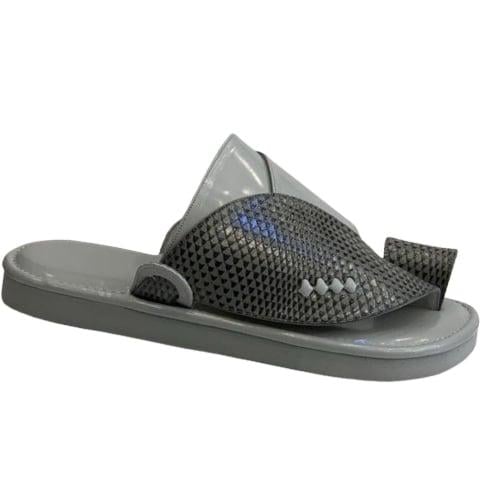 حذاء زبيري شرقي جلد رصاصي سمك