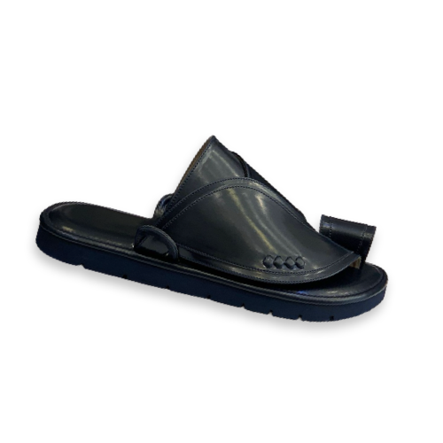 حذاء زبيري جلد كحلي غامق