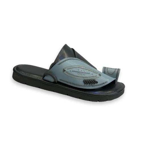 حذاء شرقي جلد نقش يدويفيراني ع سماوي