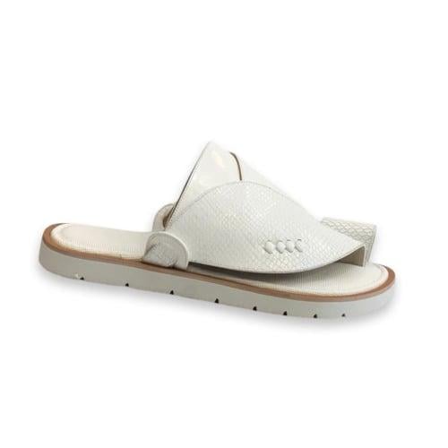 حذاء زبيري شرقي جلد ابيض ثعبان