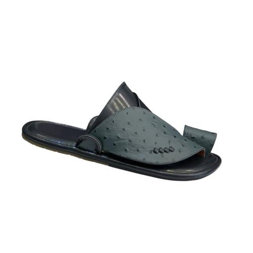 نعال شرقي رجالي جلد فيراني على اسمنتي بنقشة نعام م...