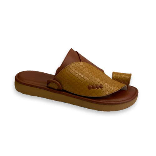 حذاء زبيري شرقي جلد كموني سمك ع قصيمي