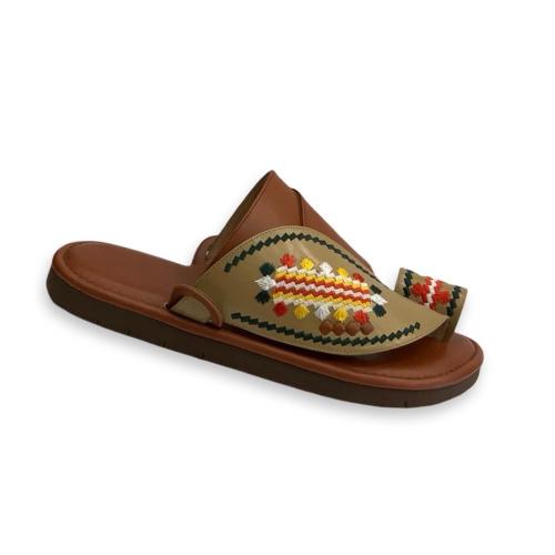 حذاء شرقي جلد نقش يدوي كموني سدو