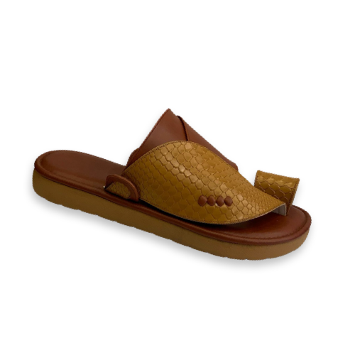 حذاء زبيري شرقي جلد كموني سمك ع قصيمي